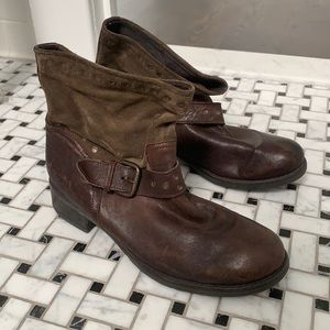 Jones Bootmaker Brown Leather & Suede Ankle Boots